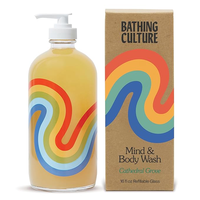Bathing Culture, Organic Mind + Biodegradable Body Wash, Natural, Sustainable, Vegan Personal Care, All Natural Organic Body Wash for Women and Men, 16 fl oz, Cathedral Grove Scent, Holiday Gift Idea