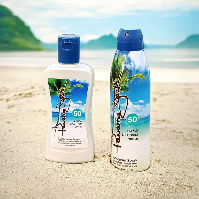 Panama Jack 50-50 Duo - Travel Sunscreen Lotion & Spray SPF 50 Suntan Sun Care Pack