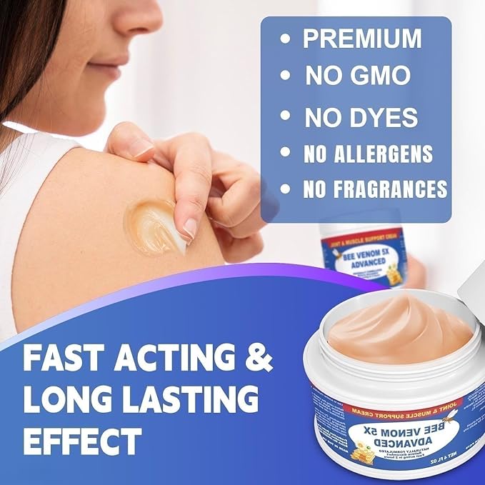 Zealand Bee Venom Serum Gel, Professional for Joint, Muscle, Bone Cream, 24h Fast Release, Soothing Powerful for Back, Neck, Hand, Foot, Knee, Muscle, Shoulder, Hip, Nerve