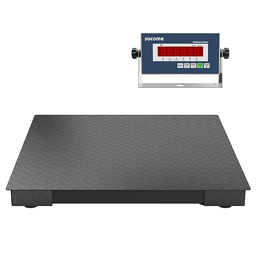 36"x36" Industrial Floor Scale, Heavy-Duty Warehouse Scale with Digital Indicator, Accurate Pallet Scale for Postal Luggage Shipping Mailing Weighing, 5000 lb x 1 lb, Black