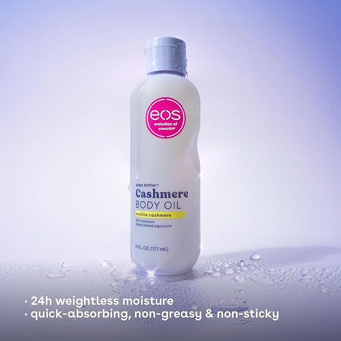 Bundle of eos Shea Better Body Lotion + Body Oil, Vanilla Cashmere, 24-Hour Moisture Skin Care, Lightweight & Non-Greasy, Natural Shea, Vegan