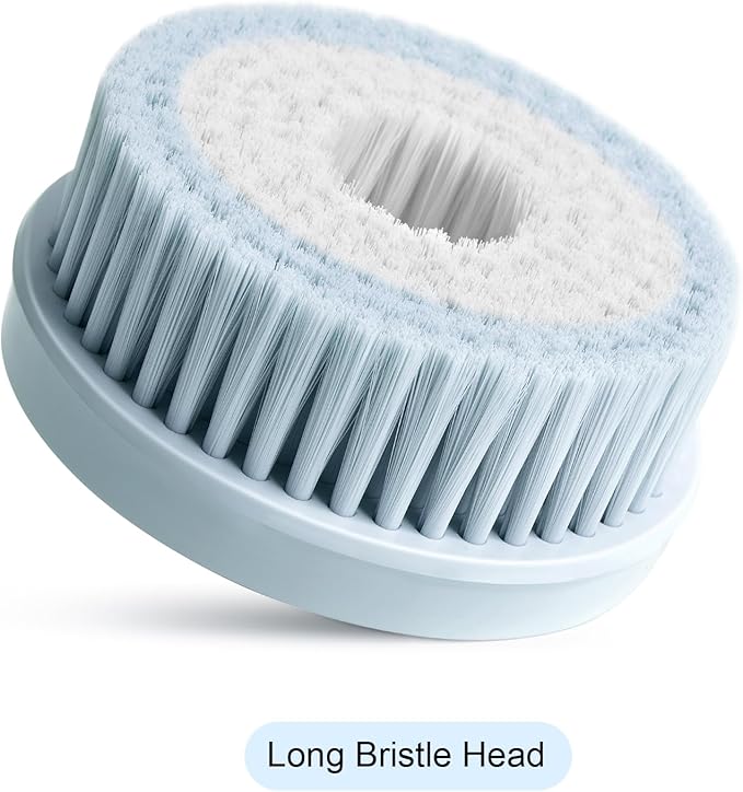 Electric Body Brush Bath Brush Head - Long Bristle Head, Sky Blue, Only Suitable for Oh,XIYU. XY1 Electric Bath Brush