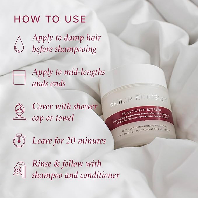 PHILIP KINGSLEY - Elasticizer | Deep Conditioner | Repair Hair Mask Treatment for All Hair Types | Pre-Shampoo Deep Conditioning Mask | Hydrates, Adds Shine and Reduces Breakage and Frizz | 1.35oz