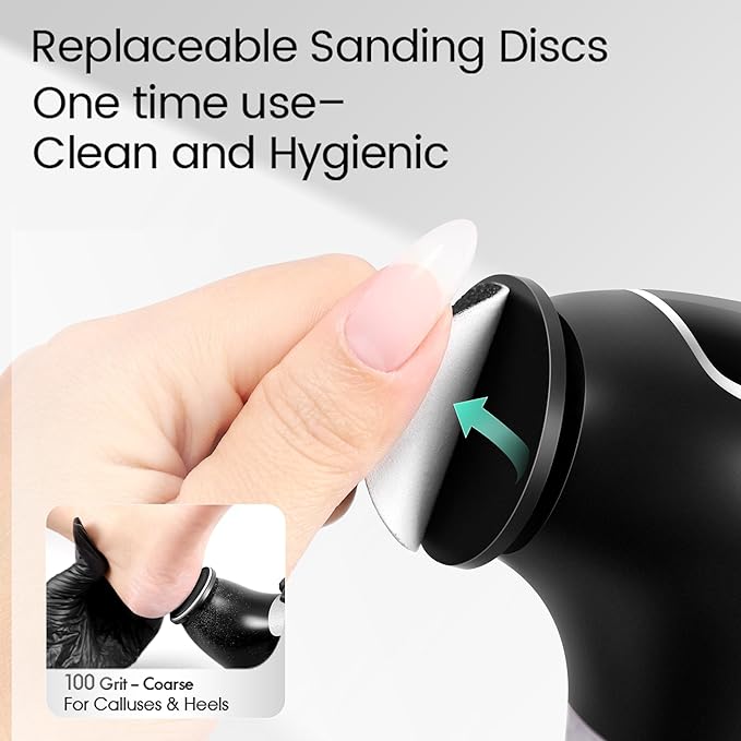 L'UGX 60PCS 100 Grit Sanding Discs for Electric Foot Callus Remover – Replacement Sandpaper Pads for Pedicure Tools, Professional Foot Care Accessories