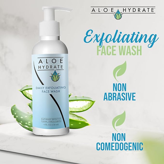 Gentle Exfoliating Face Wash; The Power of Nature Cleanses, Exfoliates, Smoothes & Clear Pores. Aloe vera, Fruit Enzymes, Squalane & Jojoba oil & Ceramide for Clean, Soft & Glowing Skin