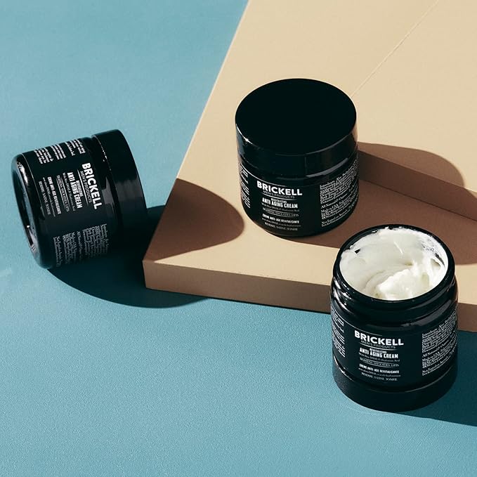 Brickell Men's Revitalizing Anti-Aging Cream For Men, Face Moisturizer For Face To Reduce Fine Lines and Wrinkles, Natural and Organic Anti Wrinkle Night Face Cream, 2 Ounce, Scented