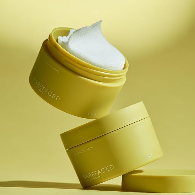 Barefaced Polishing Pads, Clinical-Grade Exfoliating Treatment, Face and Body, Peel Pads, 15% Glycolic Acid, Alpine Rose Extract, All Skin Types