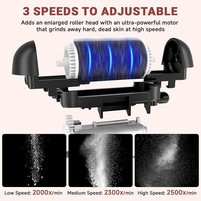 Upgraded Rechargeable Foot Callus Remover, Professional Electric Foot File, 18 in 1 Pedicure Tools Foot Care Kit Pedi Feet Care for Dead, Hard Cracked Dry Skin Ideal Gift (Black)