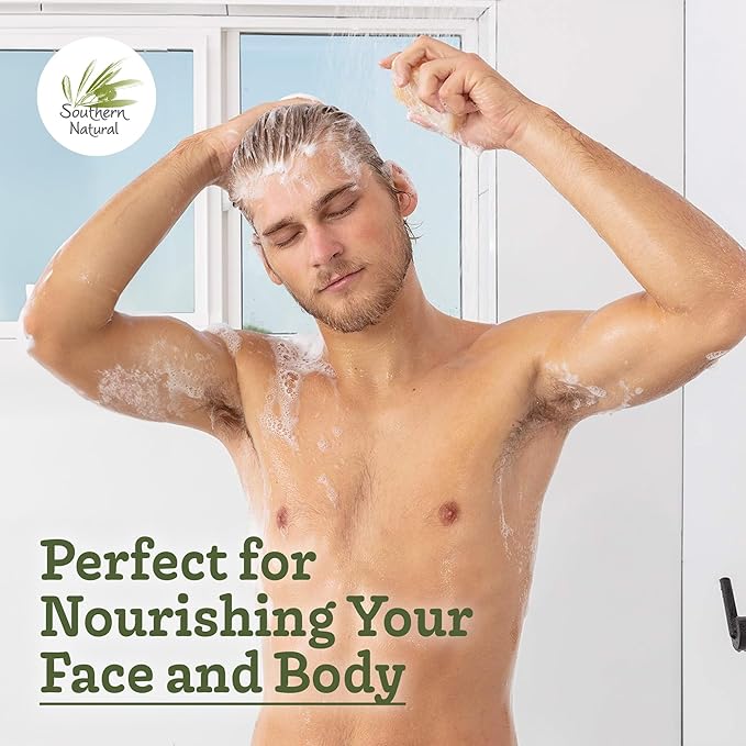 Southern Natural Handmade Goat Milk Soap Bar - Nourishing Cleanser for Dry and Sensitive Skin, Homemade Face & Body Wash with Rosemary Mint, Spearmint Essential Oil, 2-Pack (4-4.5 oz)