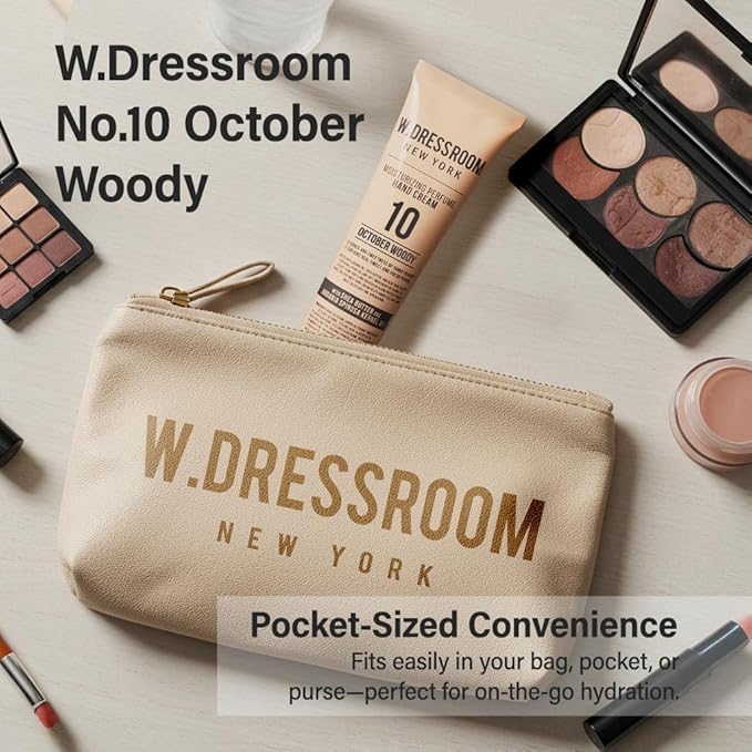 W.Dressroom Moisturizing Hand Cream for Dry Hands, Non-Greasy, Quick-Absorbing Korean Hand Lotion, Travel Size 1.69 fl oz (50 ml), No.10 October Woody Scent