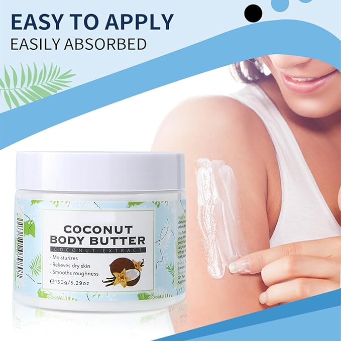 Body Lotion - Coconut Oil Formula Moisturizing Cream for Dry Skin,Deeply Moisturizes,Softens Skin,Coconut Oil for Face,Hands,Feet,Suitable for All Skin Types 5.29 oz