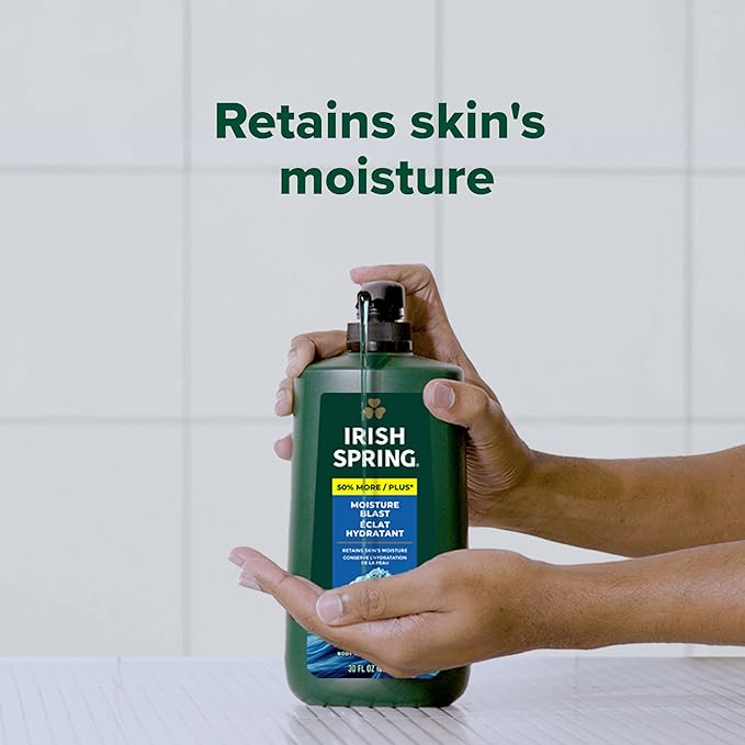 Irish Spring Moisture Blast Body Wash, 30 Oz Pump (Pack of 2)