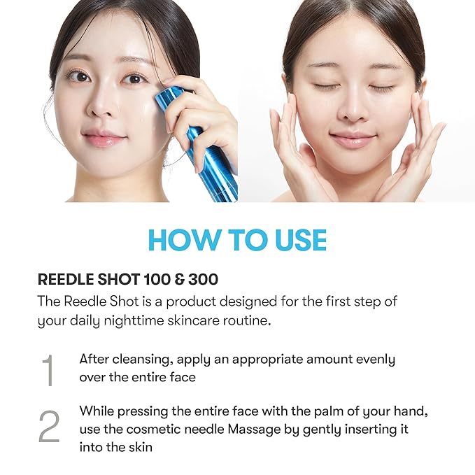 VT COSMETICS Hydrop Reedle Shot 100 Serum with Hyaluronic Acid & Hydrating Exosome Microneedling Formula, Korean Skin Booster, 1.69 fl oz(50ml)