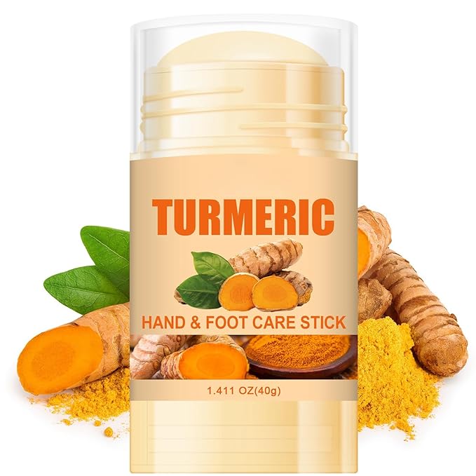 Turmeric Foot Cream, Hydrating & Softening Hand and Foot Cream Balm Stick, Hand and Foot Cracked Heel Stick Moisturizer, Heel Cream for Women Men & Girls, Balm for Dry Elbows, 1.41 Oz 1Pc