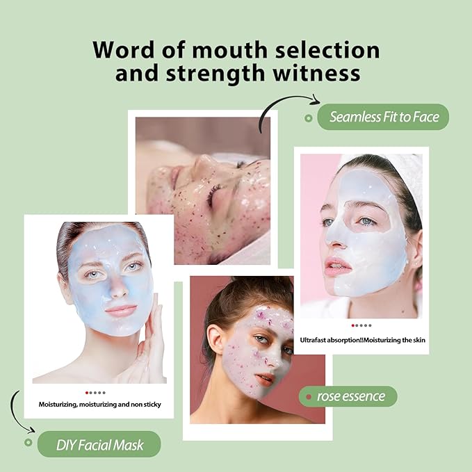 Jelly Mask for Facials, Hydrating & Moisturizing Peel-Off Rubber Gel Face Mask Skin Care for Deep Hydration & Glow, 23 Fl Oz Jar Professional Spa Use for All Skin Types with Aloe vera essence