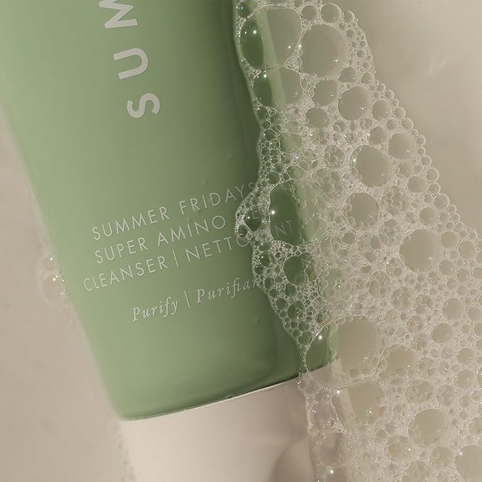 Summer Fridays Super Amino Gel Cleanser - Gentle Face Cleanser + Makeup Remover - Helps to Calm Irritation, Balance pH, Nourish Skin + Restore Moisture (5 Fl Oz)