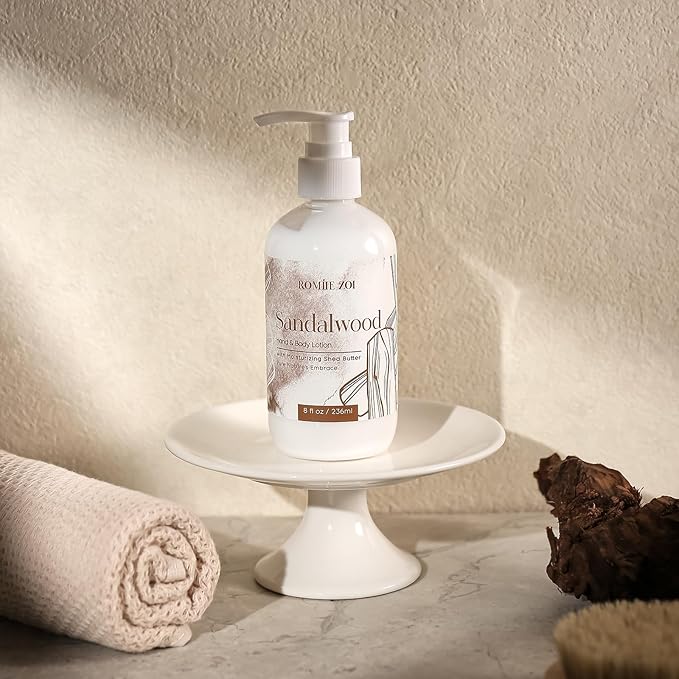 ROMIIE ZOI Daily Hand & Body Lotion with Moisturizing Shea Butter for All Skin Type- Sandalwood - 236 ML / 8 FL OZ