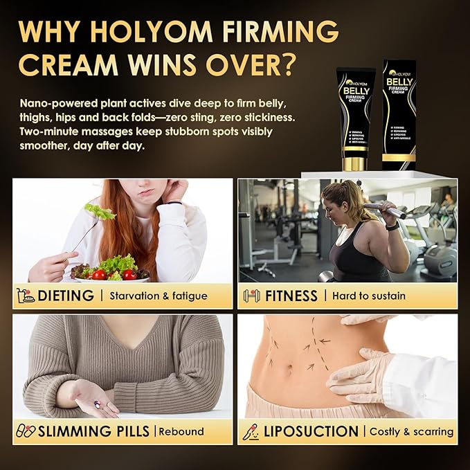 B Flat Belly Firming Cream - Premium Skin Tightening Cream for Stomach，Thighs & Butt， Skin Smoothing Moisturizer for Women and men, 4.02 fl oz