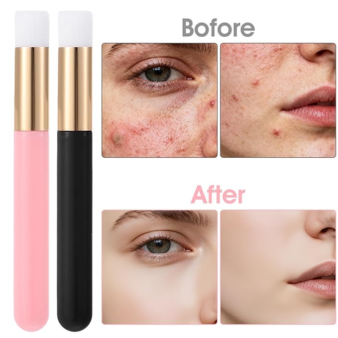 100 Pcs Lash Shampoo Brushes with Container, Eyelash Extension Cleansing Brush Nose Pore Cleaning Tool Peel off Blackhead Removing Tool Cosmetic Lash Cleanser Facial Cleansing (Black & Pink)