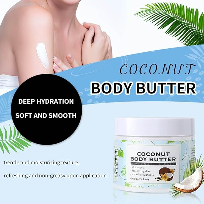 Body Lotion - Coconut Oil Formula Moisturizing Cream for Dry Skin,Deeply Moisturizes,Softens Skin,Coconut Oil for Face,Hands,Feet,Suitable for All Skin Types 5.29 oz