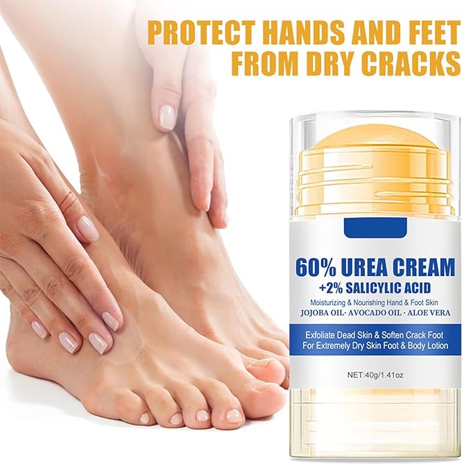 60% Urea plus 2% Salicylic Acid Foot Cream Moisturizer for Dry Cracked Feet Knees Elbows Hands Hydrates &Nourish Foot Care for Softens Skin Exfoliates Dead Skin Smoothing Skin Women and Men 1.41oz