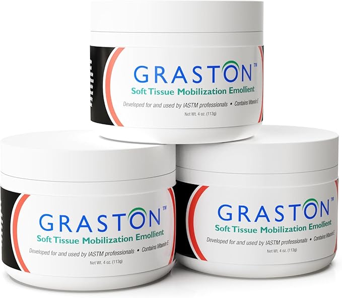 Graston Technique Vitamin E Enriched Emollient - 4oz Jar, Ideal for IASTM Lotion & Massage Therapy Cream, Perfect Vitamin E Cream for Massage and Physical Therapy, 3-Pack