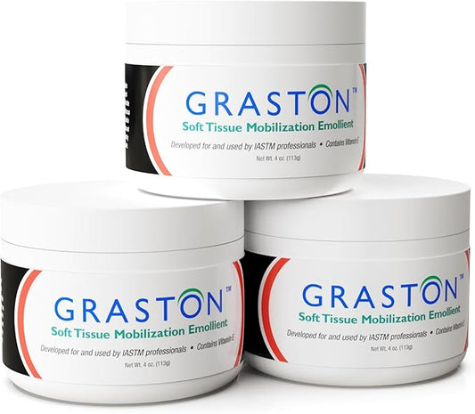 Graston Technique Vitamin E Enriched Emollient - 4oz Jar, Ideal for IASTM Lotion & Massage Therapy Cream, Perfect Vitamin E Cream for Massage and Physical Therapy, 3-Pack