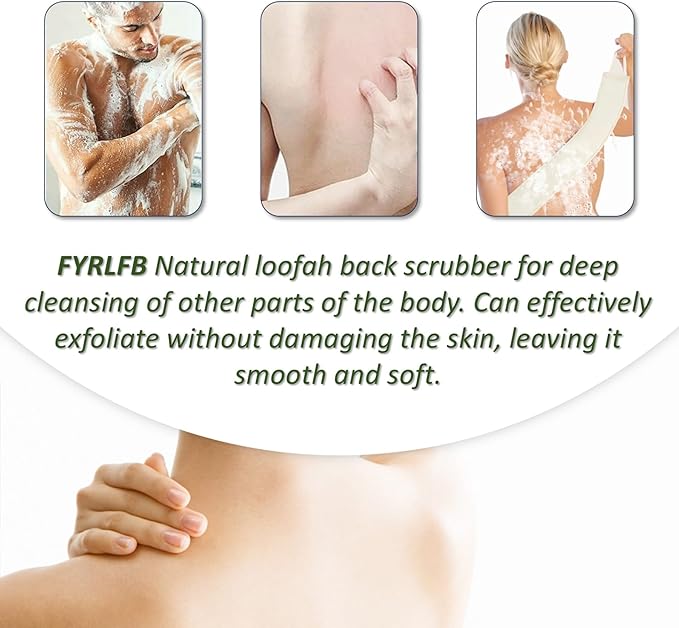 Natural Loofah Exfoliating Body Scrubber for Men and Women, Loofah Sponge Pads & Body Sponges Scrubber, Luffa Sponge to Clean & Relax Your Body Deeply (1 Pack)