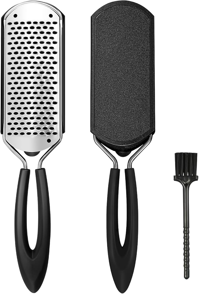 Detachable Colossal Foot Rasp Scraper Big Hole, Professional Pedicure Tool Stainless Steel Dead Skin Remover Foot Scrubber Foot Rasp Callus Remover Heels Repair for Dry and Wet Feet