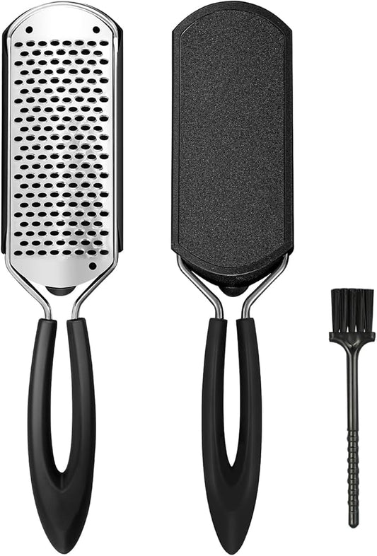 Detachable Colossal Foot Rasp Scraper Big Hole, Professional Pedicure Tool Stainless Steel Dead Skin Remover Foot Scrubber Foot Rasp Callus Remover Heels Repair for Dry and Wet Feet