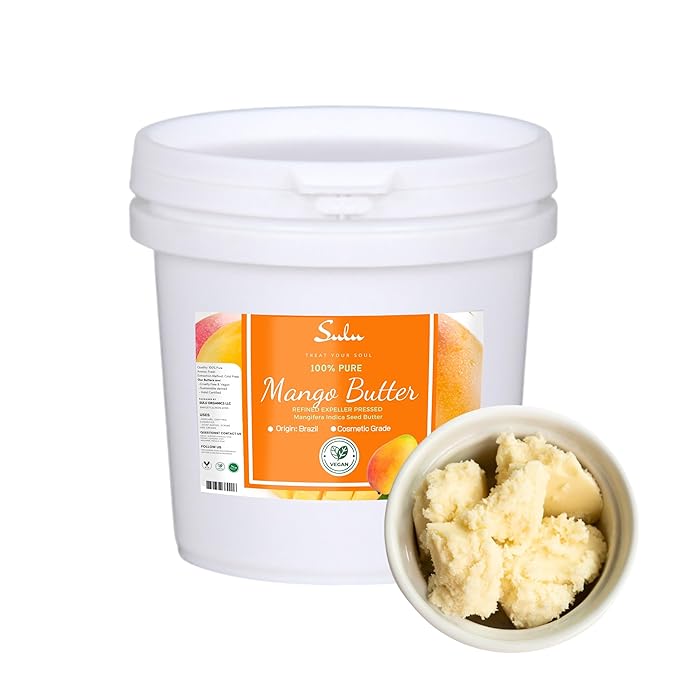 7 Lbs USDA Organic Refined Expeller Pressed Mango Butter- Cosmetic Grade-Cruelty Free-Vegan-Soap Making-Skin Care-Bulk Size