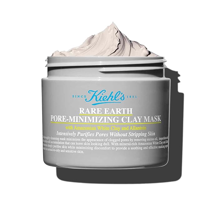 Kiehl's Rare Earth Pore Minimizer Face Mask, with Bentonite and Amazonian White Clay and Allantoin, Oil Absorbing Facemask for Normal to Oily Skin - 4.2 fl oz