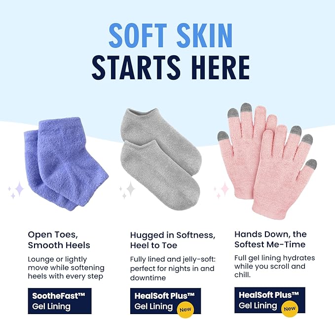 Dr. Frederick’s Original Moisturizing Gel Socks for Men & Women – Dry Feet & Cracked Heel Treatment – Full Foot Gel Lining with Mango Butter, Shea Butter, Jojoba & Coconut Oil (Mellow Moon)