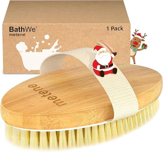 Metene Dry Brushing Body Brush, Exfoliating Body Scrubbers, Natural Bristles for Dry Skin, Improve Circulation, Stop Ingrown Hairs, Reduce Acne and Cellulite