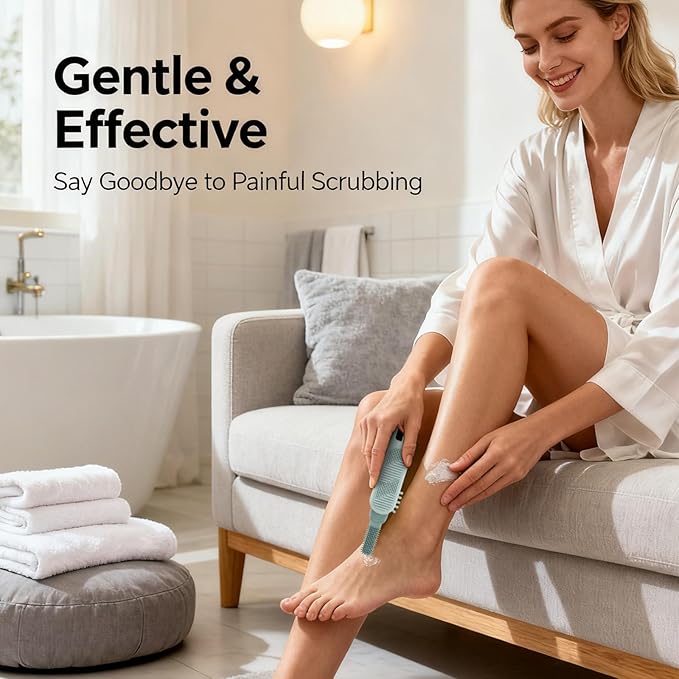 Dry or Wet Foot Callus Remover - Dual-Sided Pedicure Tool with Hidden Brush & Non-Slip Grip for Home Salon Use