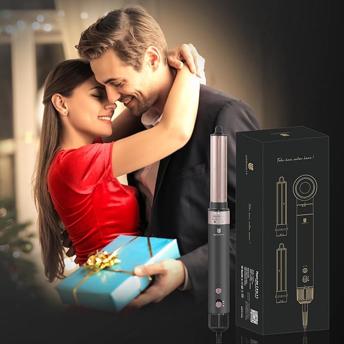 Hair Dryer Hot Air Styler: High-Speed Blow Dryers with Negative Ionic for Fast Drying Frizz Control, Extra Long Barrel 1 1/4 Inch Curling Iron Airflow Auto Wrap Curler for Quick Styling