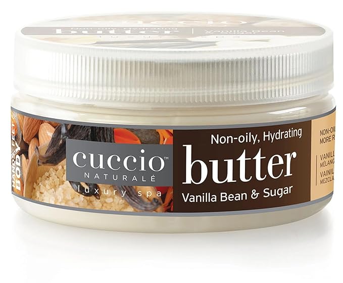 Cuccio Naturalé Butter Blend Vanilla Bean & Sugar - Non-Greasy Lotion for Hand, Body & Feet - Comforting/De-stressing - Paraben/Cruelty Free, Natural Ingredients & Plant Based Preservatives, White, 8 Fl Oz (Pack of 1)