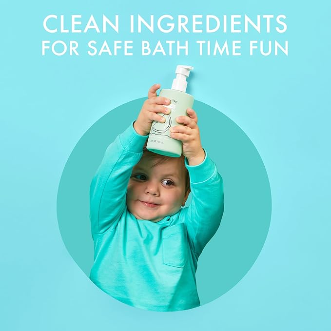 Dabble & Dollop Honeydew Melon Body Wash & Shampoo – 3-in-1 Natural Bubble Bath for Kids, No Parabens or Sulfates, Vegan, Gluten-Free, Tear-Free (10oz, Pack of 2)