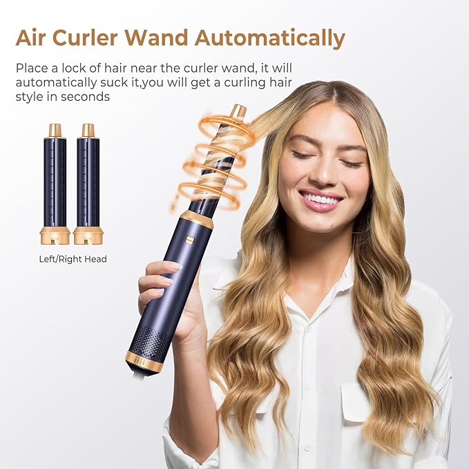 5 in 1 Hair Dryer Brush, Negative Ion Blow Dryer Brush Set Upgrade Hot Air Brush Air Styler Curling Wrap Air Curler, Curling Iron Hair Styling Tools As A Gift for Straight/Curl/Drying/Smoothing