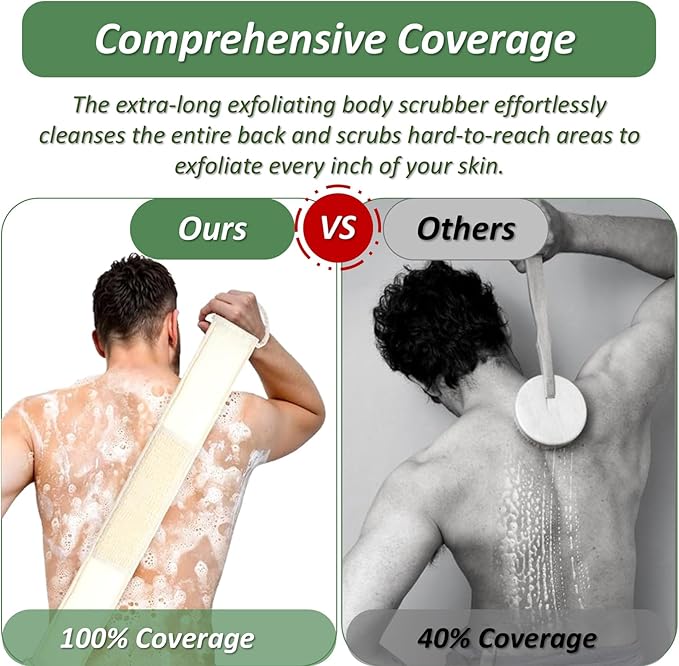 Natural Loofah Exfoliating Body Scrubber for Men and Women, Loofah Sponge Pads & Body Sponges Scrubber, Luffa Sponge to Clean & Relax Your Body Deeply (1 Pack)