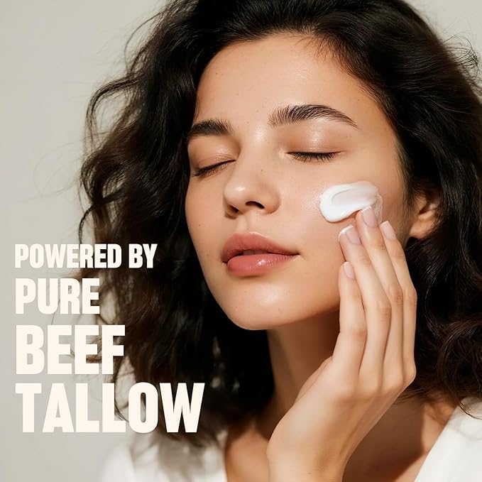 Whipped Beef Tallow for Skin – 100% Grass-Fed Handmade Cream Moisturizer for Face & Body, Natural with Honey, Shea Butter, Jojoba Oil, Non-Greasy, Nourishing for Men, Women, Kids, 4 Oz (Lavender)