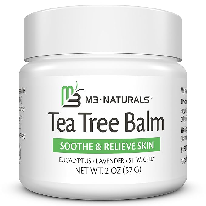 Tea Tree Oil Foot Balm – Soothing Moisturizer for Dry, Cracked Feet & Nails | Hydrating & Nourishing Skin Care for Tired, Rough, and Calloused Feet | Refreshing 2 oz Balm by M3 Naturals