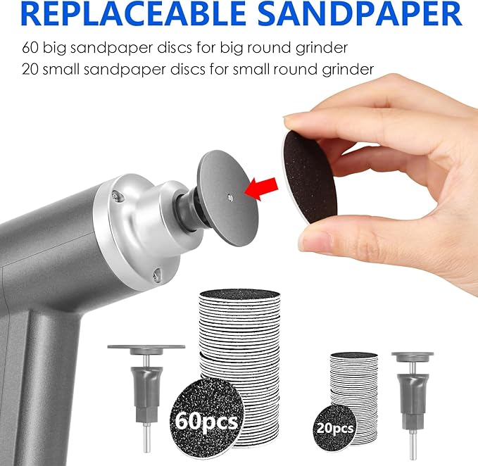 Upgraded Electric Callus Remover for Feet 4500rpm, Professional Electric Foot Callus Remover Foot Sander Pedicure File with 2 Interchangeable Heads and Replaceable Sandpaper Discs