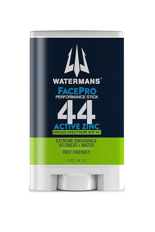 Watermans FacePro SPF 44 Mineral Zinc Oxide Stick for Face – Reef-Safe, Broad Spectrum UVA/UVB Protection, Travel-Friendly Sun Care