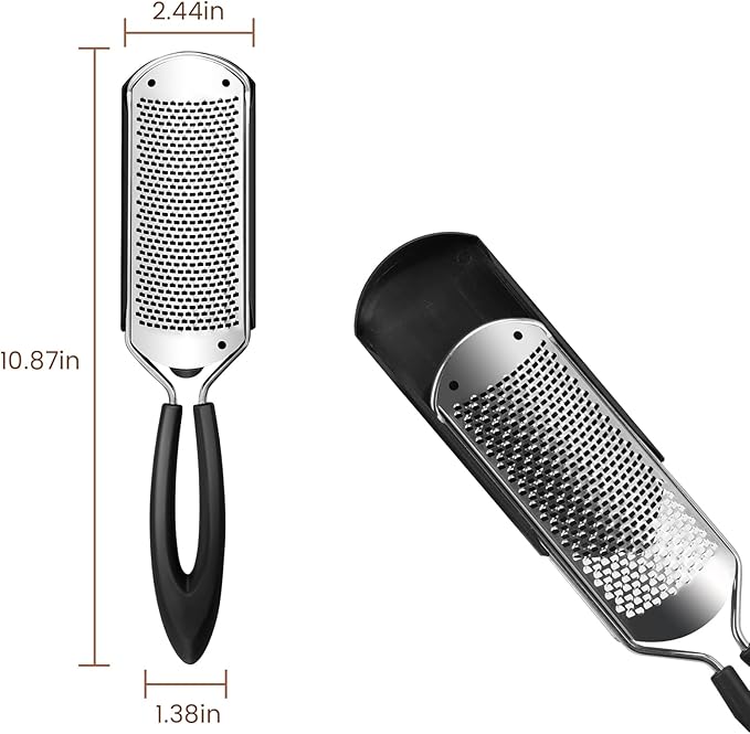 Detachable Colossal Foot Rasp Scraper Small Hole, Professional Pedicure Tool Stainless Steel Dead Skin Remover Foot Scrubber Foot Rasp Callus Remover Heels Repair for Dry and Wet Feet