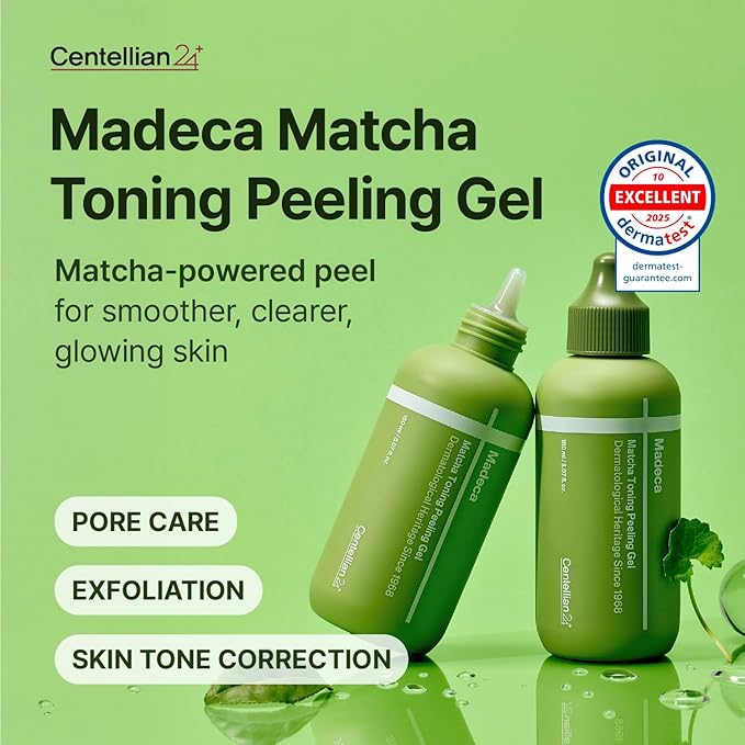 CENTELLIAN 24 Madeca Matcha Peeling Gel (5.07fl oz) – Gentle Exfoliator for Clear, Smooth & Balanced Skin, Korean Skin Care. Matcha-TECA Complex, Charcoal Capsules.