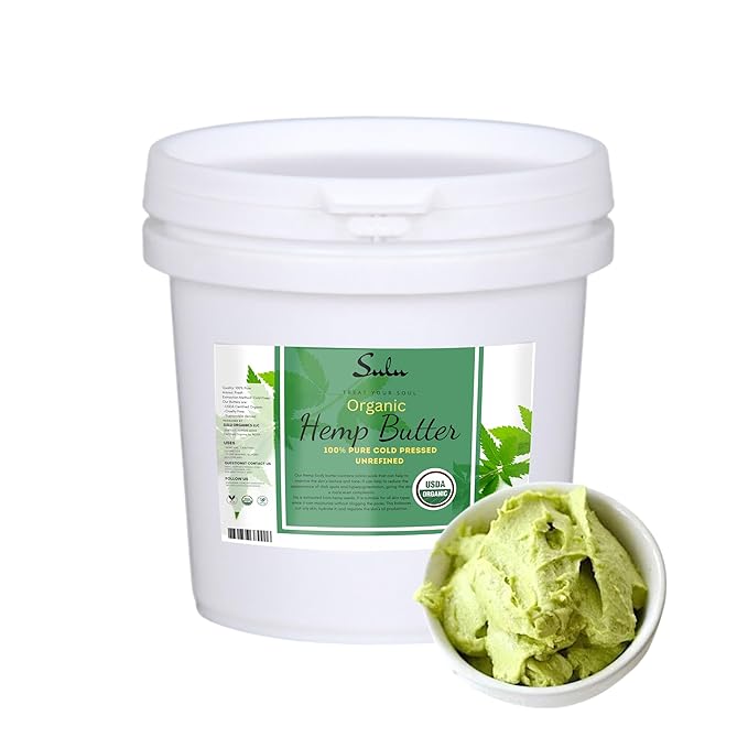 7 lbs Pure USDA Organic Unrefined Cold Pressed Hemp Seed Butter-Cosmetic Grade_Cruelty Free-Vegan-All Natural Skin Care-Soap Making-for Cosmetic Formulations