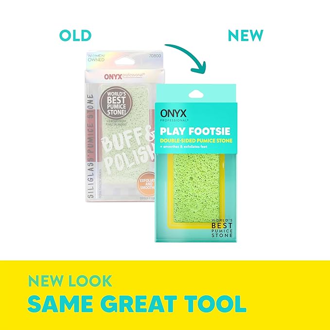 Onyx Professional 2 in 1 Pumice Stone, 100% Siliglass Callus Remover for Feet, Elbows, Knees, Dead Skin, Heels, Hands, Foot File Scrubber Exfoliator Removes Hard, Rough, Dry Skin