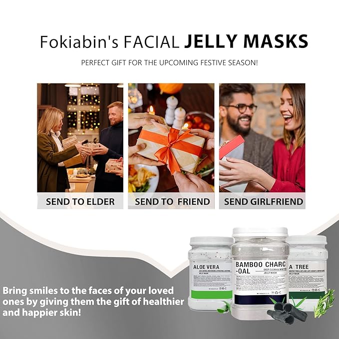 Jelly Mask for Facials, Hydrating & Moisturizing Peel-Off Rubber Gel Face Mask, Skin Care for Deep Hydration & Glow, 23 Fl Oz Jar, Professional Spa Use for All Skin Types with Bamboo essence