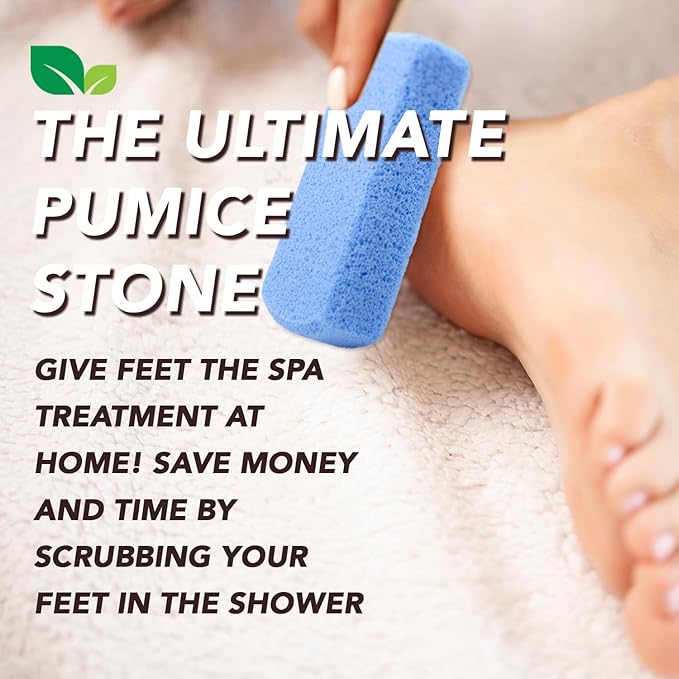 Earth & I Foot Stone Pumice 2 Grits (6 pcs) Heel Exfoliator for Feet, Pumice Stone Feet, Heel Scrubber, Pedicure Callus Remover, Pumice Sponge for feet, feet Scrubber, feet Dead Skin Remover